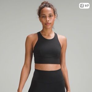 lululemon wunder train high neck bra in black